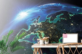 Самозалепващ фототапет – Сияеща синя планета