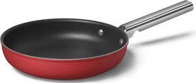 Тиган с капак SMEG CKFF2401RDM, 1.9 л, Ø24 см, Тефлоново покритие, До 250°C, Без PFAS, Индукция, Червен