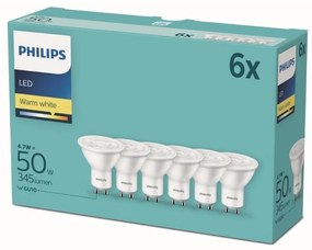 К-кт 6бр. LED крушки Philips GU10/4,7W/230V 2700K