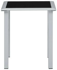 310541 vidaXL 310541  Garden Table Black and Silver 41x41x45 cm Steel and Glass