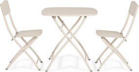 Бежов стоманен градински комплект за хранене за 2 Yvonne – Bizzotto