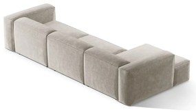 Бежов ъглов диван от рипсено кадифе (ляв ъгъл) Bergano – Cosmopolitan Design