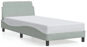 373072 vidaXL Рамка за легло Dover, светлосива, 80x200 см, кадифе