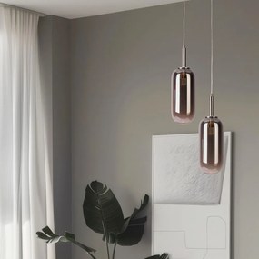 Антрацит LED висящо осветително тяло със стъклен абажур ø 13 cm Fiuggi – Candellux Lighting