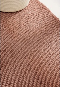 Теракотен ръчно изработен вълнен кръгъл килим ø 150 cm Calmio – Hanse Home