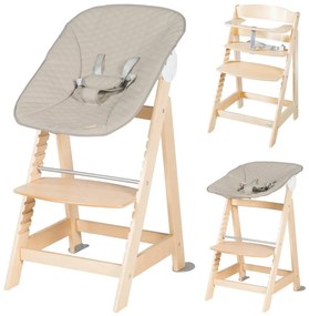 Стол за хранене в бежов и естествен цвят Born Up 2in1 Luxe – Roba