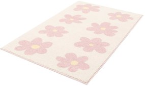 Детски килим в цвят слонова кост и розово 80x150 cm Dazzy Rose – FD