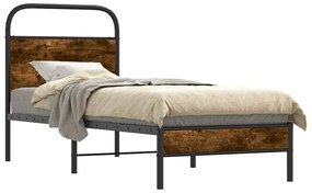 4100346 vidaXL Рамка за легло без матрак 75x190 см опушен дъб инженерно дърво