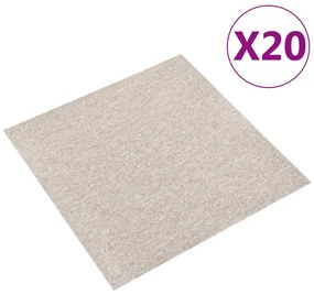 Sonata Килимни плочки за под, 20 бр, 5 м², 50x50 см, светлобежови