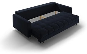 Тъмносин разтегателен диван с място за съхранение от букле 222 cm Bali – Cosmopolitan Design