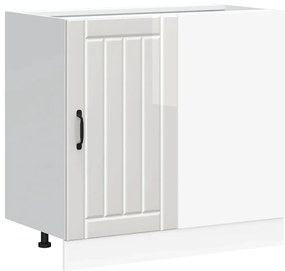 854310 vidaXL Шкаф за мивка, Lucca, бял гланц, инженерно дърво