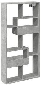 854556 vidaXL Стенен шкаф, бетонно сив, 50x15x100 см, инженерно дърво