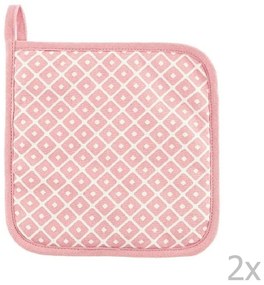 Комплект от 2 розови памучни покривки за съдове Dot Geo - Tiseco Home Studio