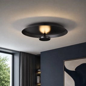 Модерна таванна лампа матово черна с LED 3-степенно димиране - Sombra