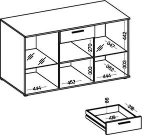 Бюфет Arlington-Пурпурно отворено-Бяло
