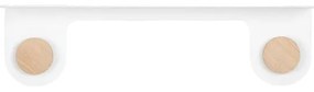 Стенен рафт от бяла стомана с детайли от дъбово дърво с 2 куки , дължина 50 см Hook - Gazzda