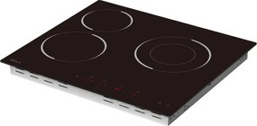 Стъклокерамичен плот за вграждане Tesla HV6300MB, 5700W, 9 степени, Таймер, Индикатор за гореща повърхност, Защита от деца, Черен