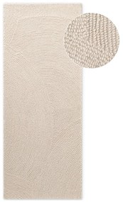 Ръчно изработена вълнена пътека в светло естествен цвят 80x200 cm Eleni Natural White – Hanse Home