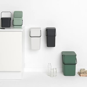 Кош за разделно събиране на боклук Brabantia Sort&Go 1005520, 3 л, Дръжка, Възможност за стенен монтаж, Светлозелен