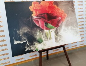 Картина на платно – Роза с абстрактни елементи