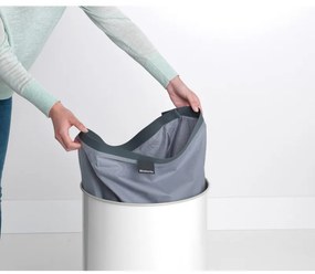 Кош за пране Brabantia 90300241, 60 л, Корков капак, Пълнене без отваряне, Вентилационни отвори, Бял