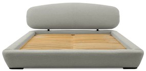 Светлосиво тапицирано двойно легло с включена подматрачна рамка 160x200 cm Odette – Scandic