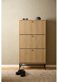 Накланяща се стойка за обувки от дъбов декор в естествен цвят 72x140x25 cm Albany – Actona