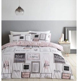 Розово и бяло спално бельо за двойно легло 200x200 cm Sleep Dreams - Catherine Lansfield