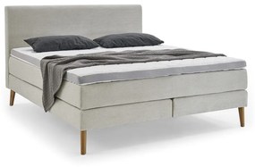 Бежово тапицирано двойно легло 160x200 cm Linea - Meise Möbel