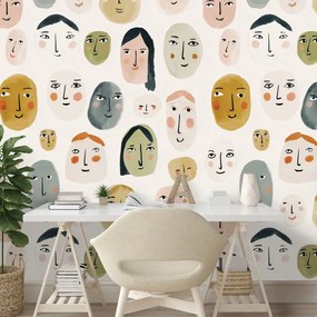 Тапет – Цветни абстрактни лица