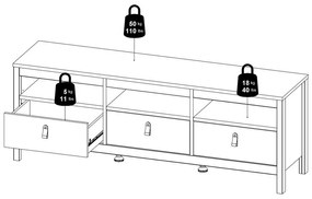 Сиво-бежова маса за телевизор 151x54x38 cm Madrid – Tvilum