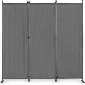 Градински 3-панелен сгъваем параван срещу вятър и слънце - 167 x 164 cm Сив