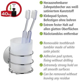 Сив самозалепващ се комплект аксесоари за баня от неръждаема стомана Turbo-Loc – Wenko