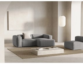 Светлосив ъглов диван от рипсено кадифе (десен ъгъл) Bergano – Cosmopolitan Design