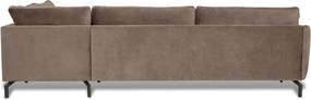 Кафяво-бежов ъглов диван от кадифе (десен ъгъл) Magic - Scandic