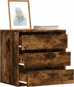 852847 vidaXL Ъглов скрин с чекмеджета опушен дъб 60x41x58см, инженерно дърво