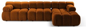 Оранжев модулен ъглов диван от букле (десен ъгъл) Bellis – Micadoni Home