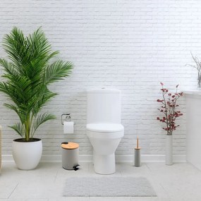 Кафяво-сиво стоманено кошче за боклук с педал 3 l Adonis – Spirella