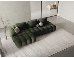 Зелен кадифен сгъваем/с място за съхранение ъглов диван (ляв ъгъл) Linz – Cosmopolitan Design