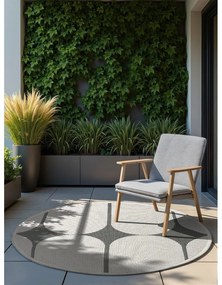 Черно-бял кръгъл килим за открито и закрито ø 160 cm Duet Bowen – NORTHRUGS