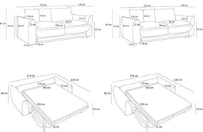 Зелен сгъваем диван 214 cm Ernest – Bobochic Paris