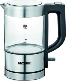 Severin WK 3472 - Бързоварна електрическа кана 0,5 l 1100W/230V неръждаема стомана/стъкло