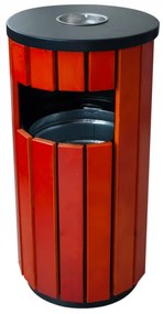 G-Пепелник Кръг, хром с дърво (97095)