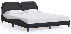 3208191 vidaXL Рамка за легло без матрак Zadar, черна, 160x200 см, изкуствена кожа