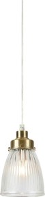 Висящо осветително тяло в месингов цвят със стъклен абажур ø 11 cm Bellis – Markslöjd