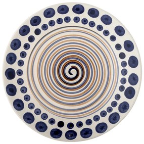 Бяло-тъмносиня керамична чиния ø 27 cm Shama - Bloomingville