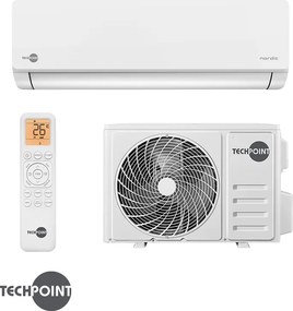 Инверторен климатик TechPoint NPT 09 X-PRO NORDIC, 9000 BTU, 17 м2, А++, Wi-Fi, R-32, Golden Fin, Бял
