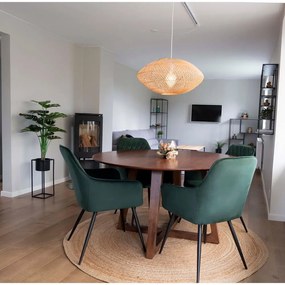 Тъмнозелени тапицирани трапезни столове в комплект 2 бр. Harbo – House Nordic
