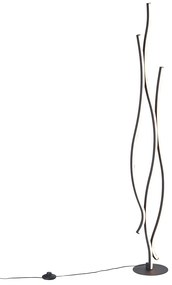 Дизайнерска подова лампа черна вкл. LED димируема - Ying