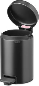 Кош за боклук с педал Brabantia NewIcon 1008834, 3 л, Плавно затваряне, Противоплъзгаща основа, Тъмносив